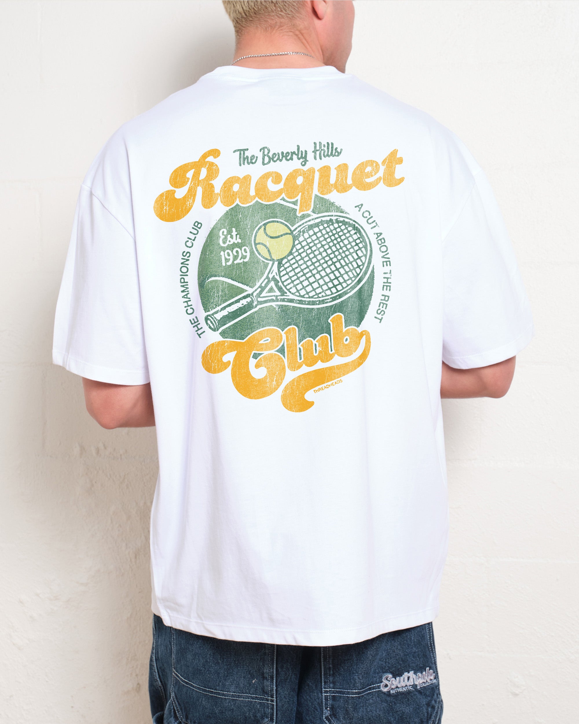 Beverly Hills Racquet Club Oversized Graphic Tee - Unisex 100% Combed Cotton Heavyweight