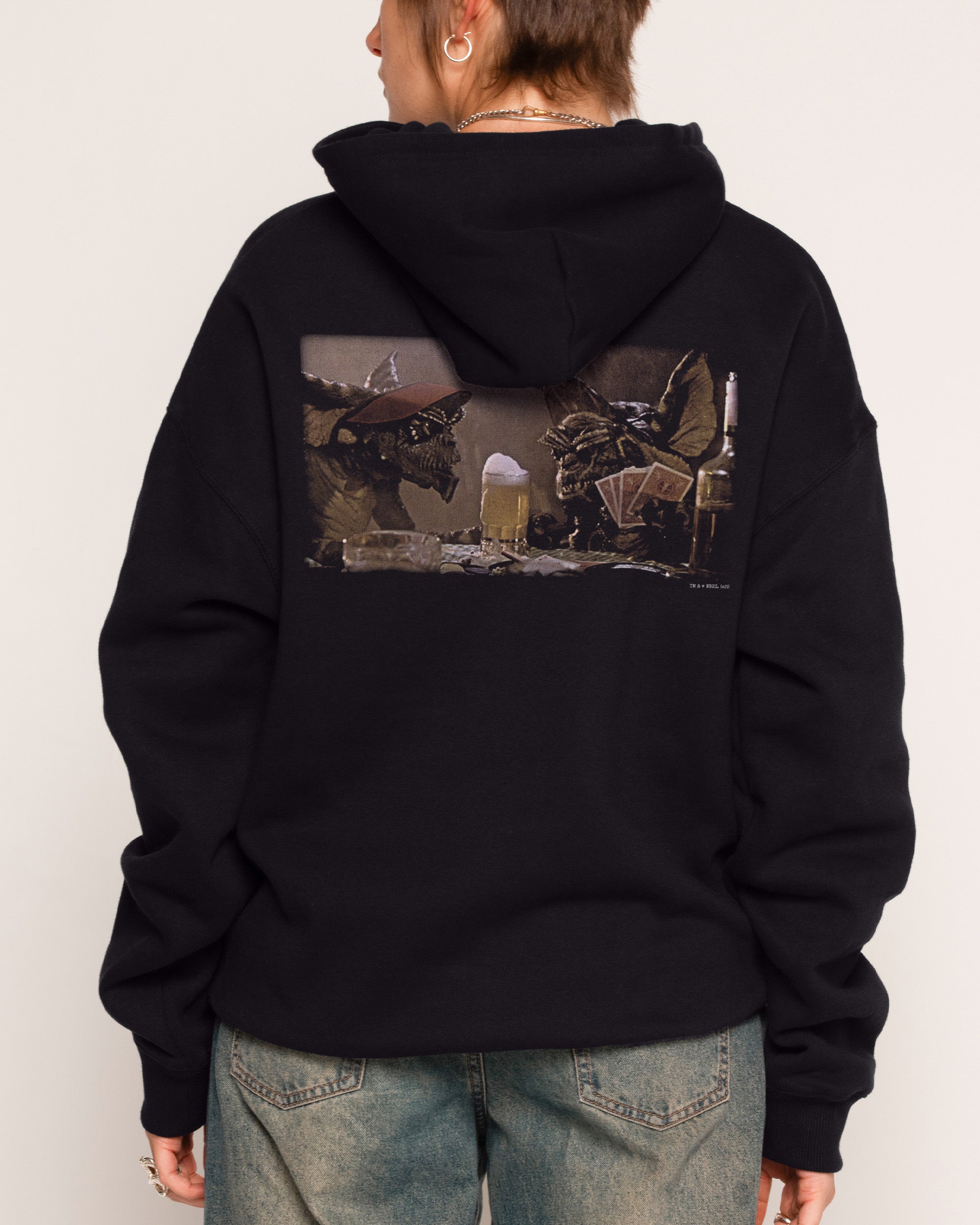 Boys Night Gremlins Graphic Hoodie Unisex 90s Boxy Fit 340gsm Cotton Polyester