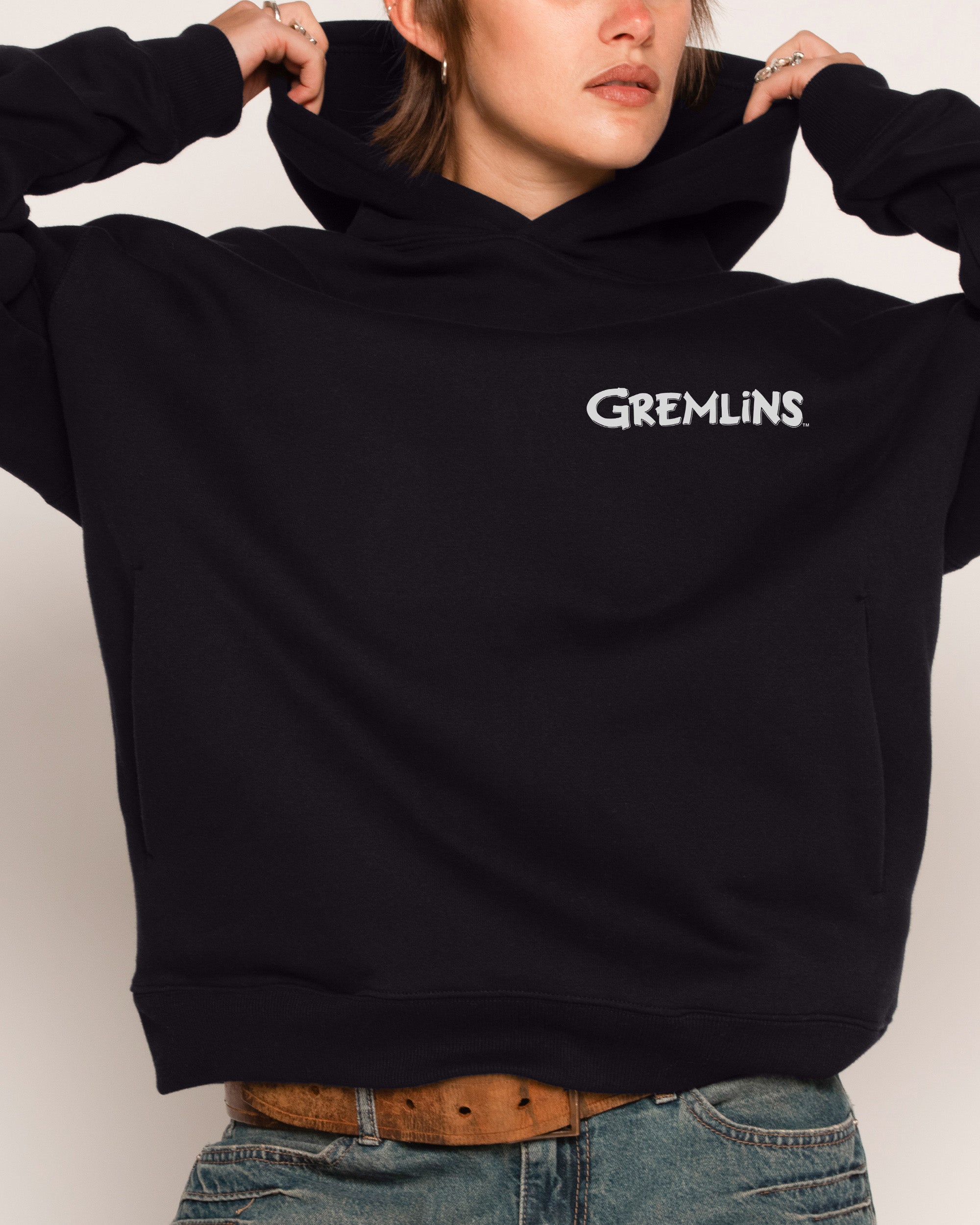 Boys Night Gremlins Graphic Hoodie Unisex 90s Boxy Fit 340gsm Cotton Polyester