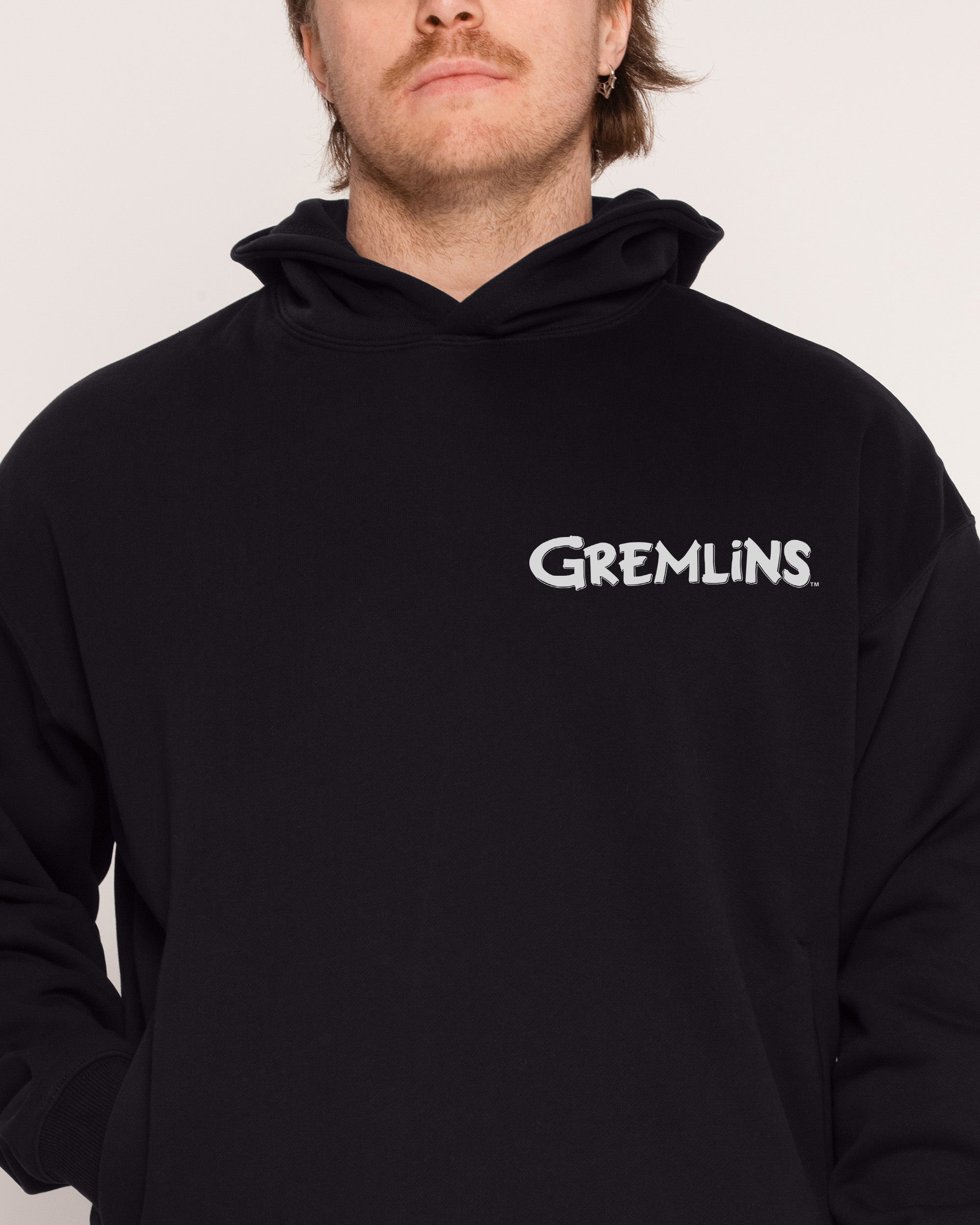 Boys Night Gremlins Graphic Hoodie Unisex 90s Boxy Fit 340gsm Cotton Polyester