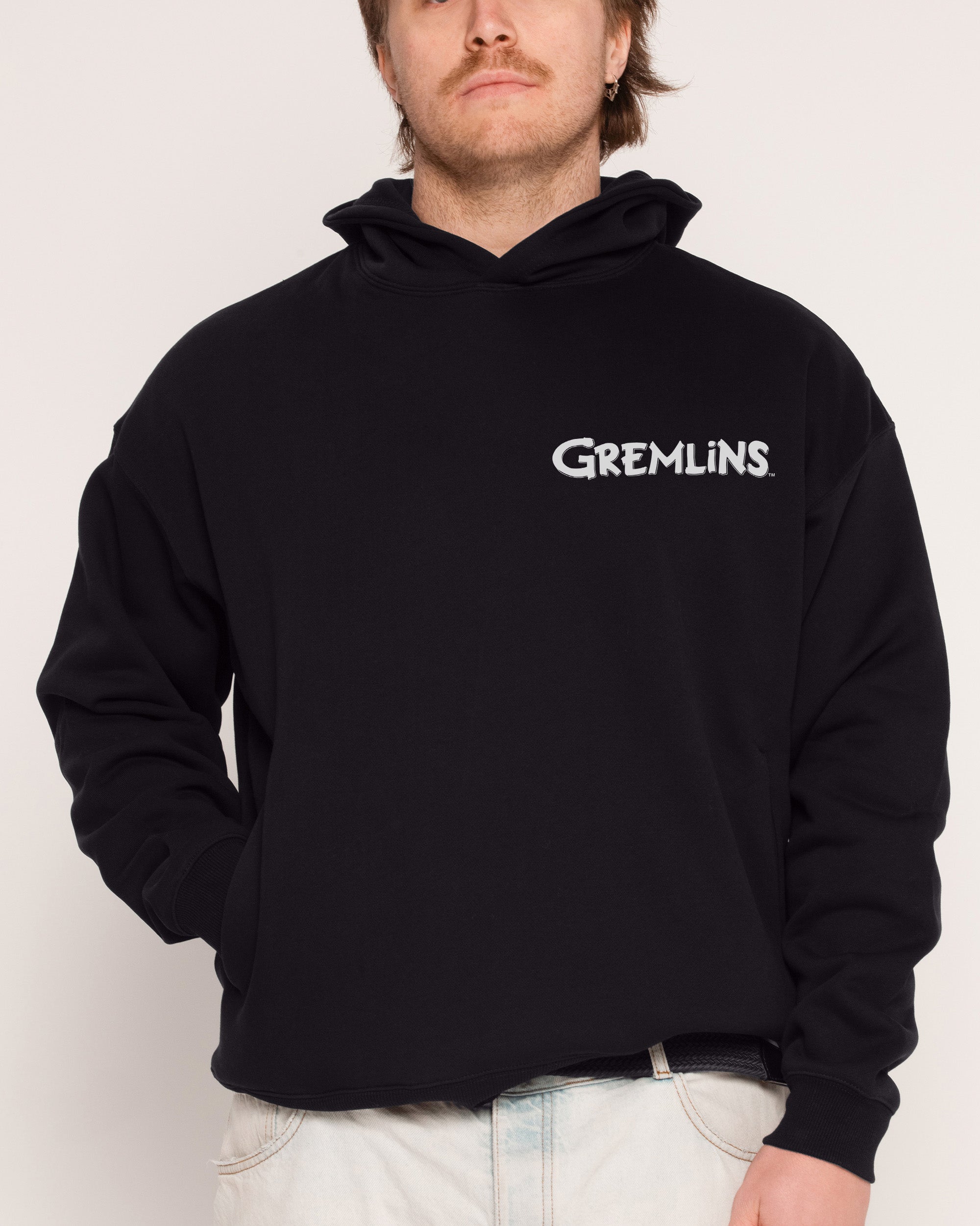Boys Night Gremlins Graphic Hoodie Unisex 90s Boxy Fit 340gsm Cotton Polyester