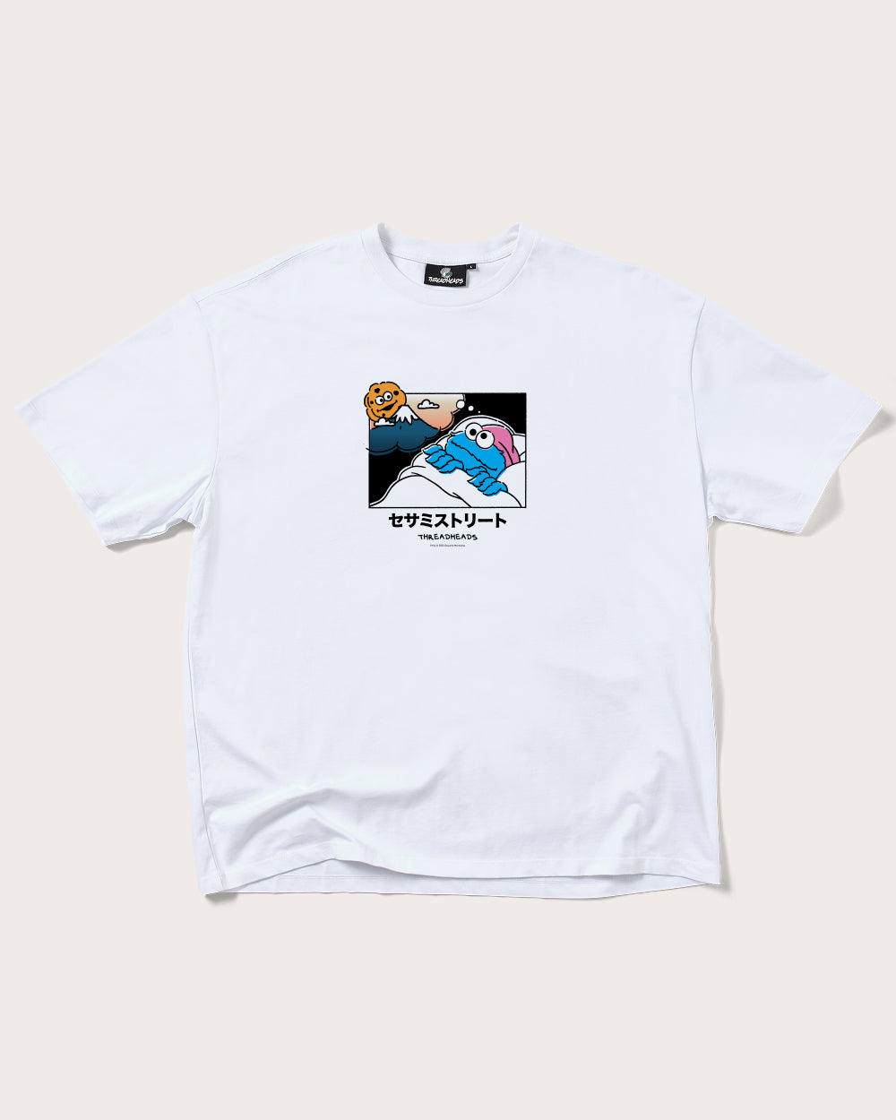 Cookie Monster Fuji Dreaming Oversized Graphic Tee Unisex 100% Combed Cotton