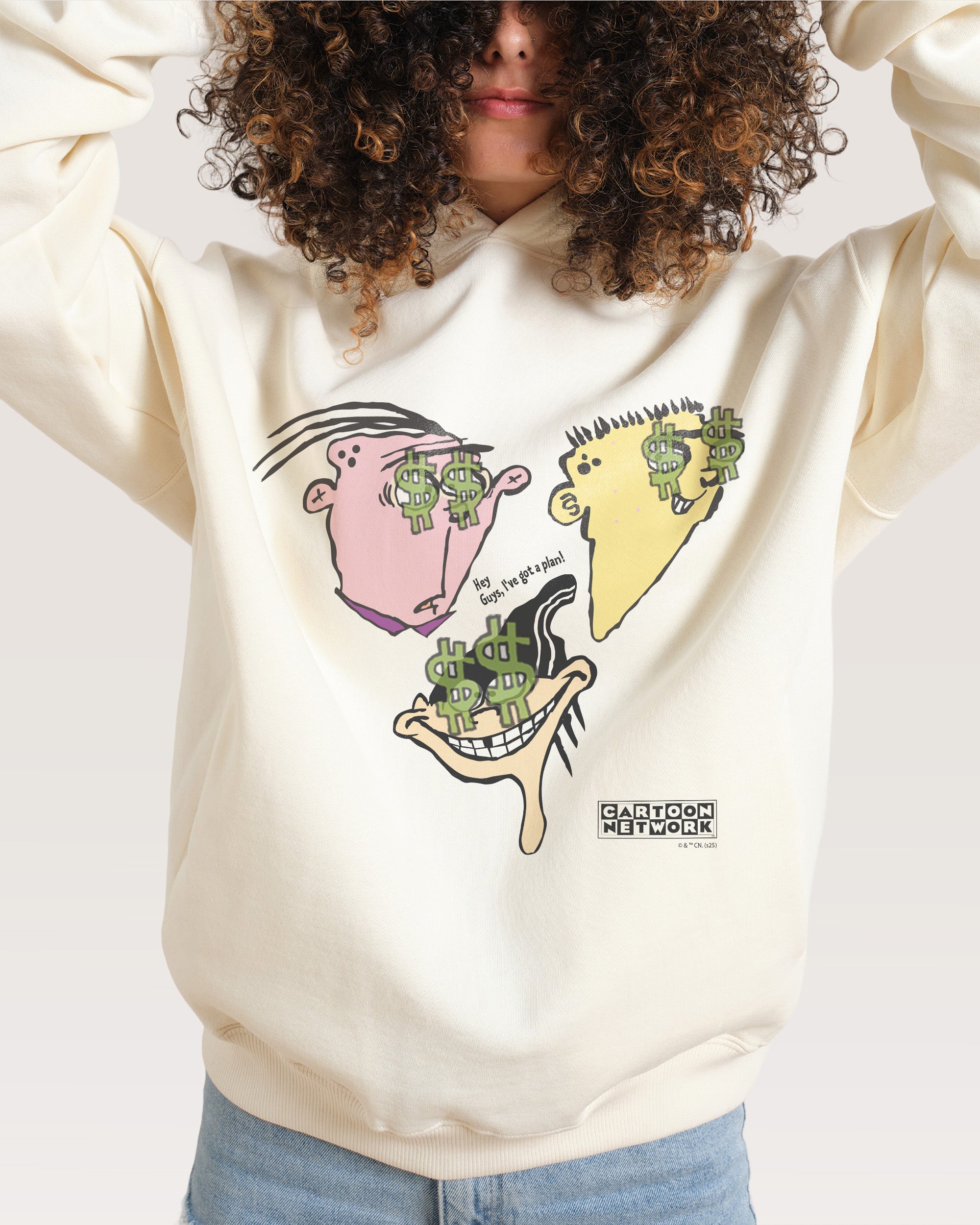 Ed Edd n Eddy I Have a Plan Unisex Graphic Hoodie 90s Boxy Fit 340gsm Cotton Polyester