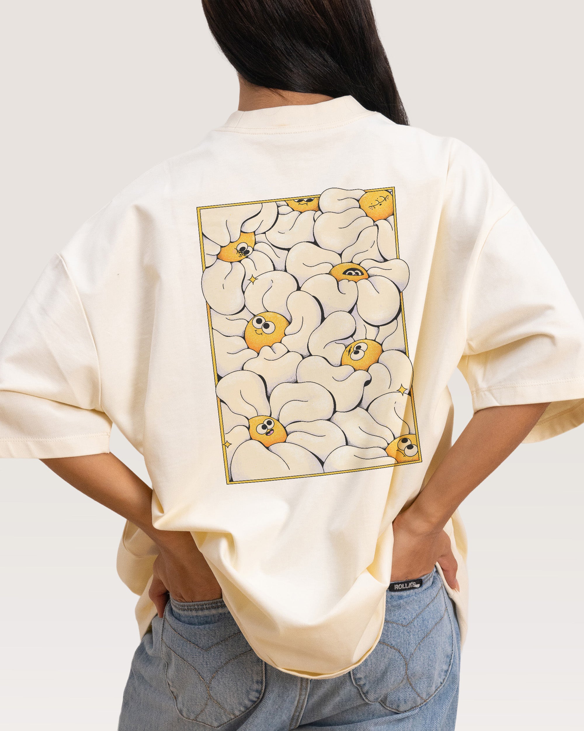 Among the Daisies Front and Back Oversized Graphic Tee - Unisex 100% Combed Cotton