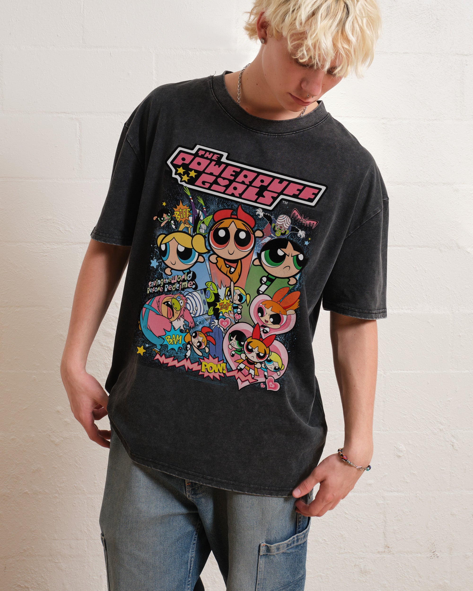 Powerpuff Girls Vintage Oversized Graphic T-Shirt - Unisex 100% Combed Cotton