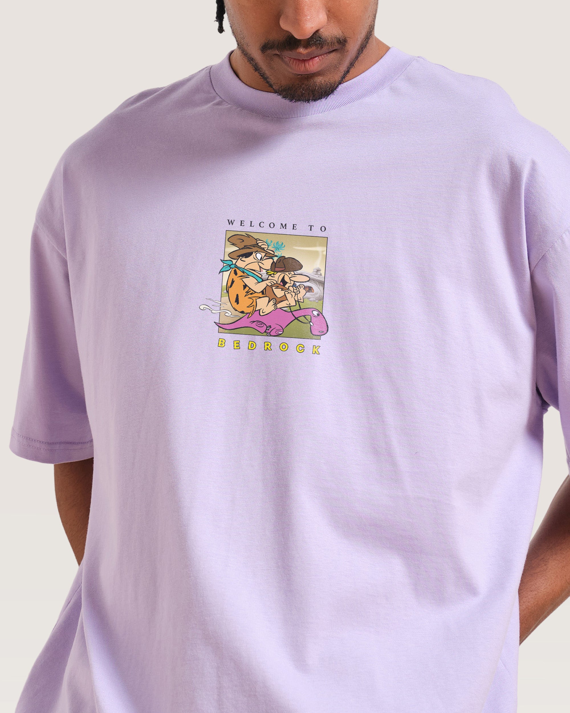 Bedrock Riders Oversized Graphic Tee - The Flintstones Collab, Unisex 100% Combed Cotton