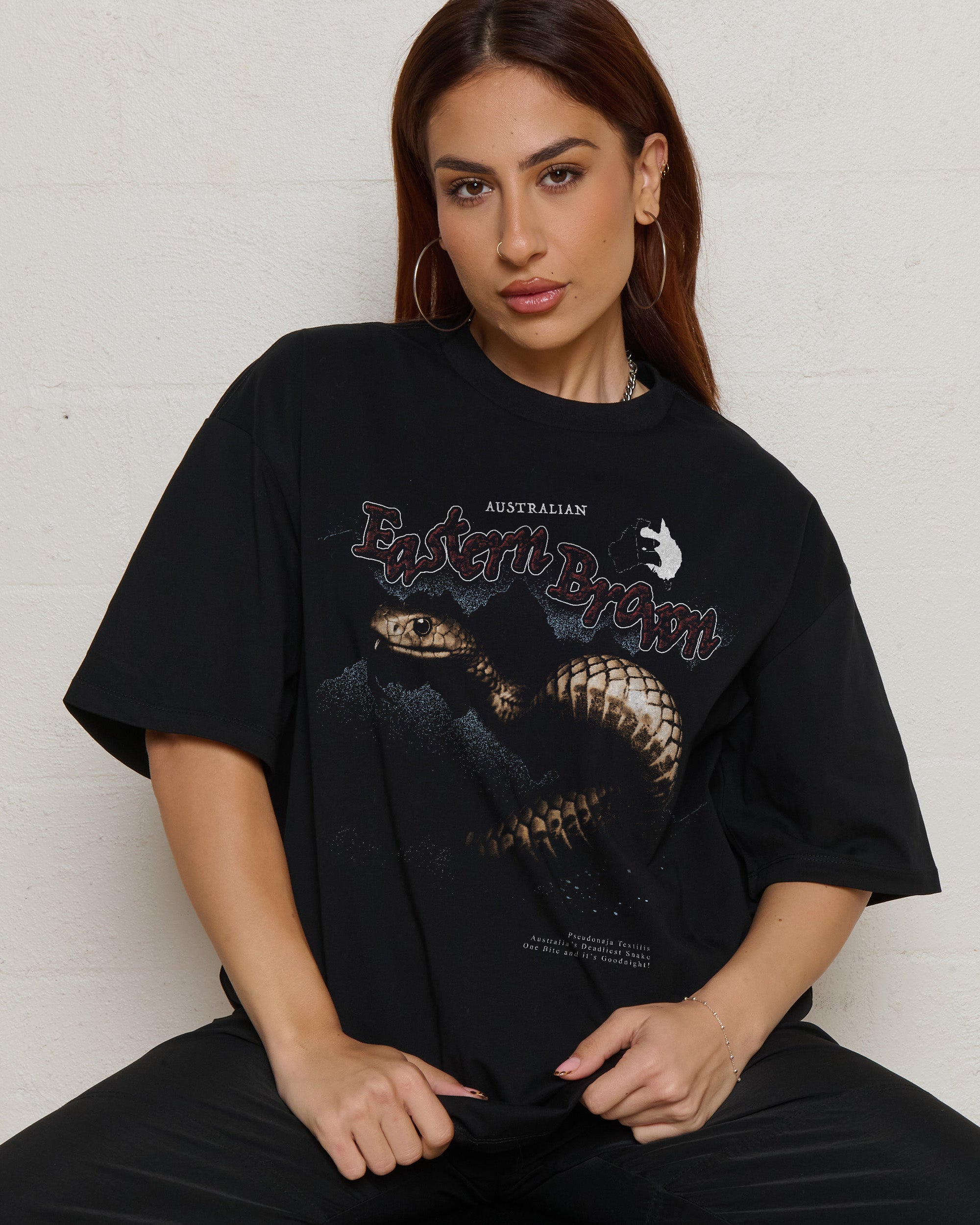 Eastern Brown Oversized Graphic Tee - Threadheads 90s Boxy Fit 100% Combed Cotton