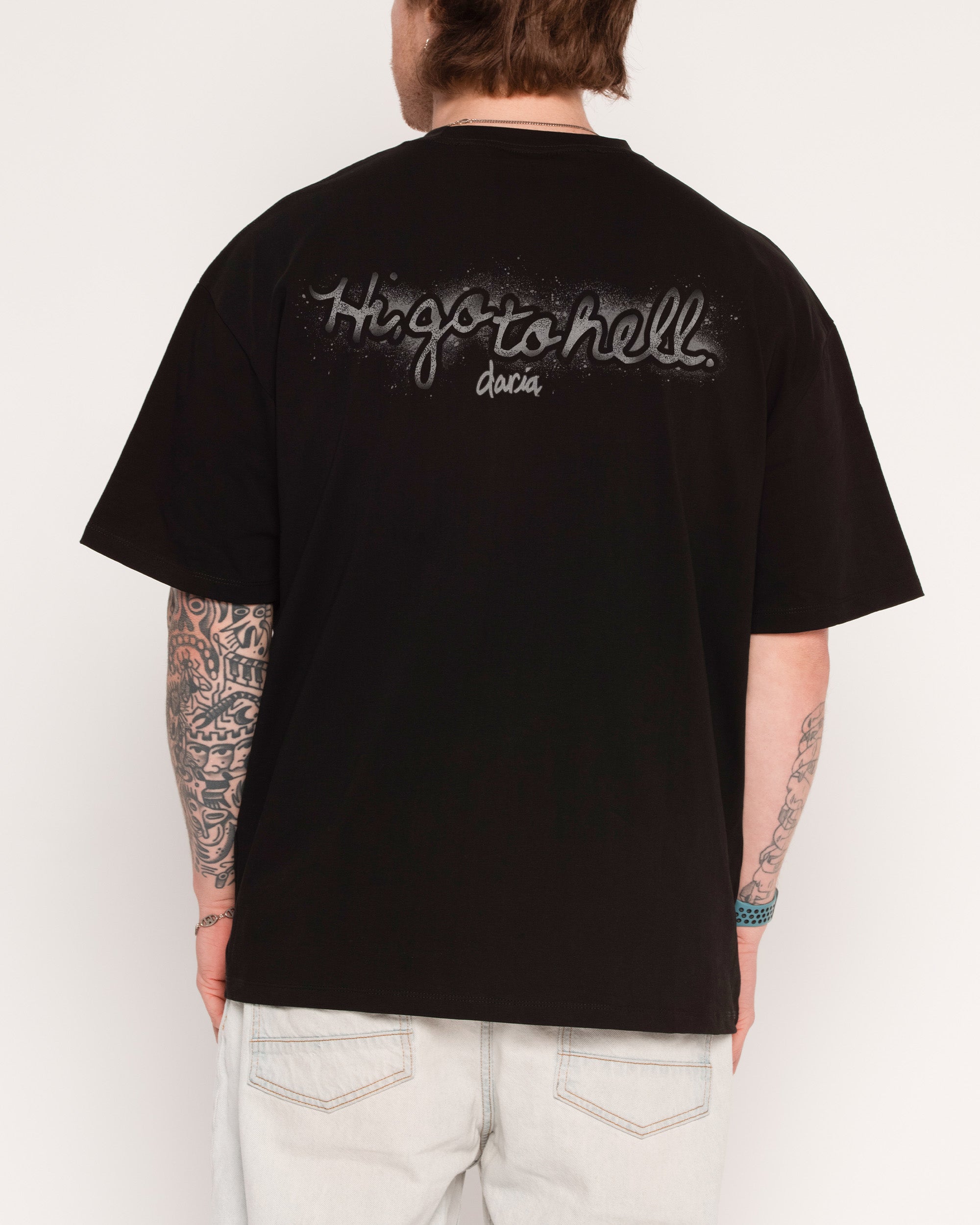 Go To Hell Oversized Graphic Tee - Daria Collab Unisex 100% Combed Cotton