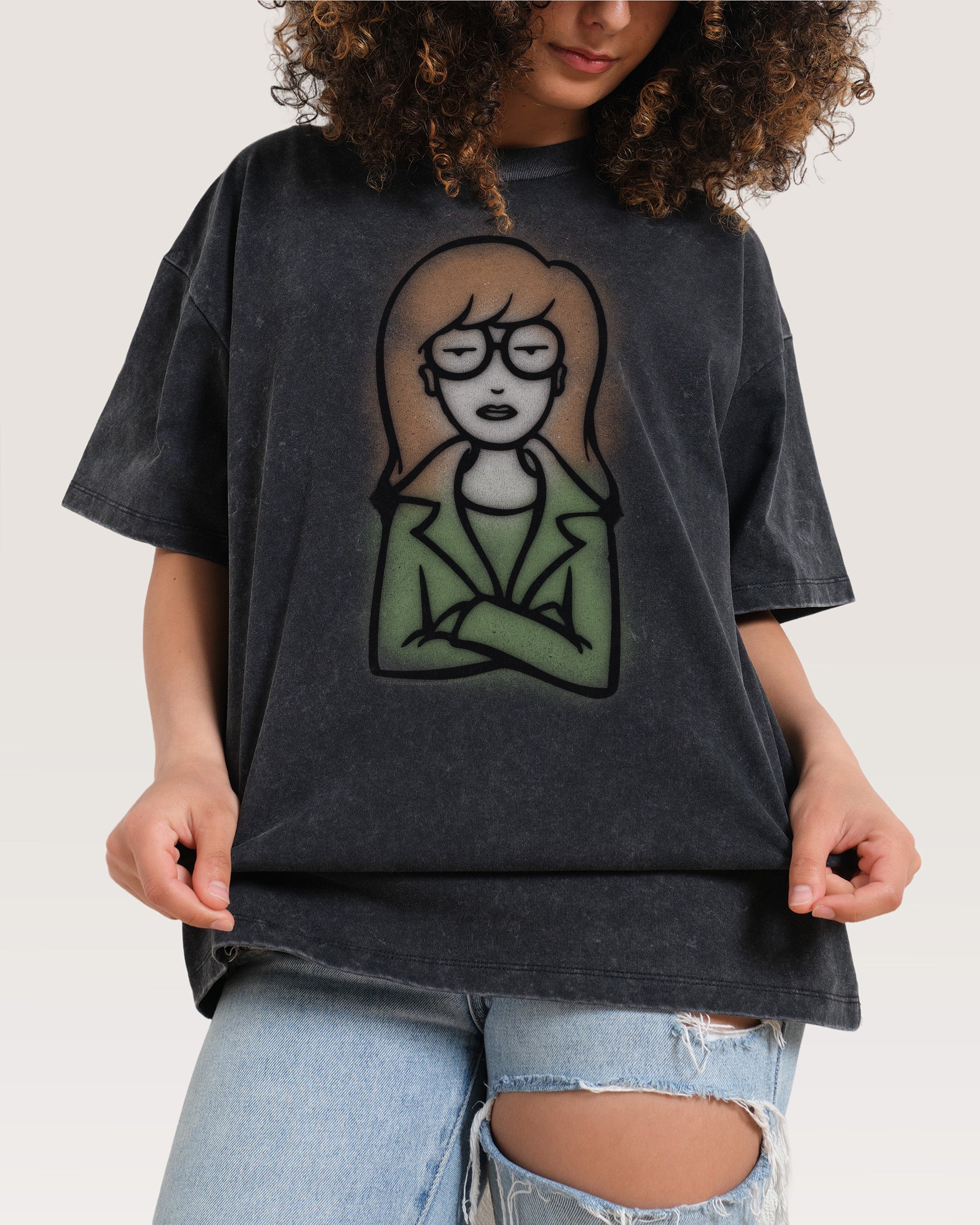 Go To Hell Oversized Graphic Tee - Daria Collab Unisex 100% Combed Cotton