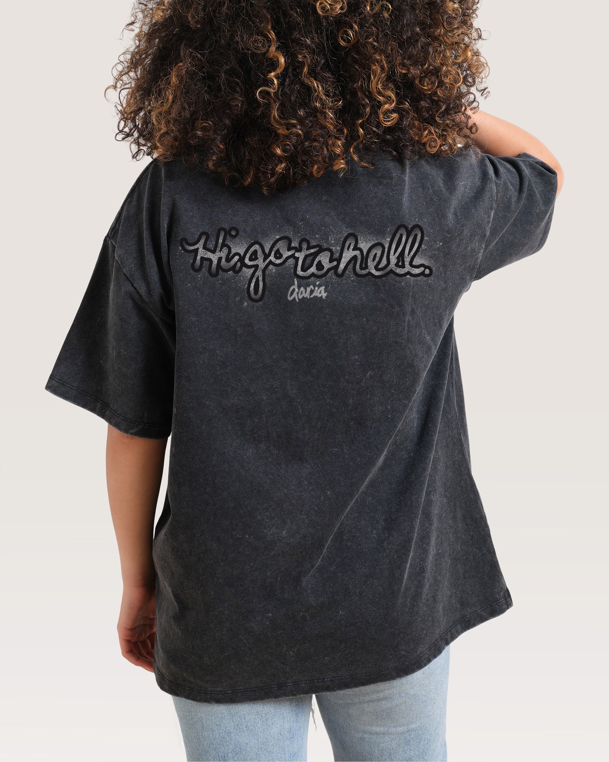 Go To Hell Oversized Graphic Tee - Daria Collab Unisex 100% Combed Cotton